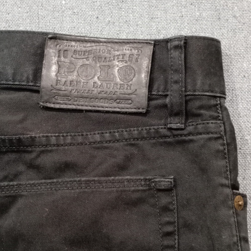 Polo Ralph Lauren Mens Black Cotton Twill 5-Pocket Pants 34x34 RN 41381